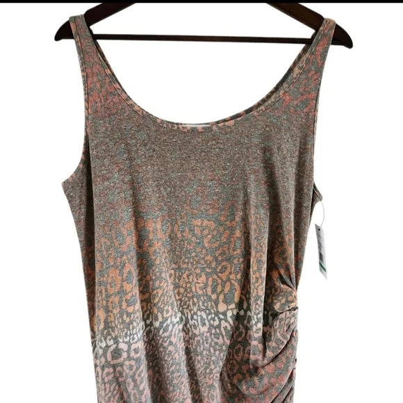 Skinnygirl Ombre Leopard Coral Connie Ruched Dress Womens Size L New NWT - Picture 2 of 7